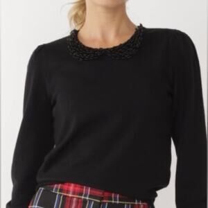 Draper James RSVP Black Crewneck Beaded
Sequin Collar Sweater size Large